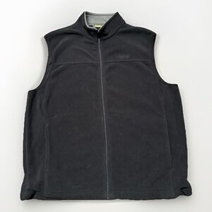 Cabelas Vest Mens XL TG Black Full Zip Fleece Pockets